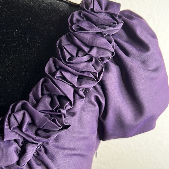 The Limited | Ruffle Neck Dress | Eggplant | Size 4 - Picture 5 of 11